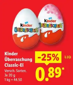 Lidl Kinder überraschung classic-ei Angebot