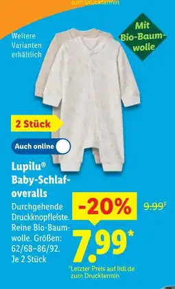 Lidl Lupilu baby-schlafoveralls Angebot