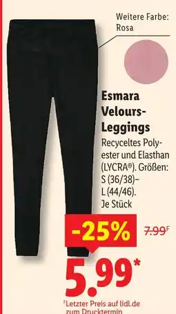 Lidl Esmara velours-leggings Angebot