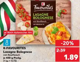 Kaufland K-FAVOURITES Lasagne Bolognese Angebot