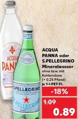 Kaufland ACQUA PANNA oder S.PELLEGRINO Mineralwasser Angebot