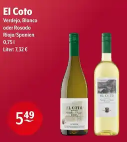 Getränke Hoffmann El Coto Verdejo, Blanco oder Rosado Angebot