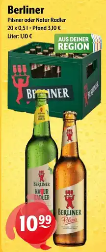 Getränke Hoffmann Berliner Pilsner oder Natur Radler Angebot