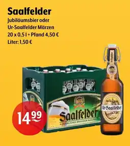 Getränke Hoffmann Saalfelder Jubiläumsbier oder Ur-Saalfelder Märzen Angebot