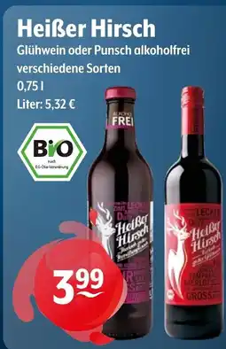Getränke Hoffmann Heißer Hirsch Glühwein oder Punsch alkoholfrei Angebot