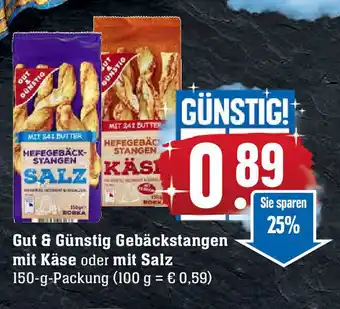 Edeka Gut & Günstig Gebäckstangen mit Käse oder mit Salz Angebot