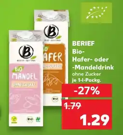 Kaufland BERIEF Bio- Hafer- oder -Mandeldrink Angebot