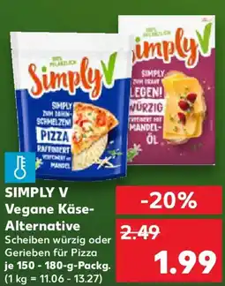 Kaufland SIMPLY V Vegane Käse- Alternative Angebot