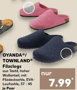 Kaufland OYANDA/ TOWNLAND Filzclogs Angebot
