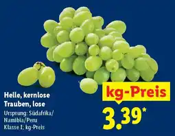 Lidl Helle, kernlose Trauben, lose Angebot