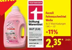 Lidl Formil Feinwaschmittel Wolle Angebot