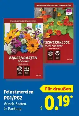 Lidl Feinsämereien PG1/PG2 Angebot