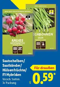 Lidl Saatscheiben/ Saatbänder/ Hülsenfrüchte/ F1 Hybriden Angebot