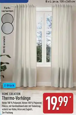 Aldi Nord HOME CREATION Thermo-Vorhänge Angebot
