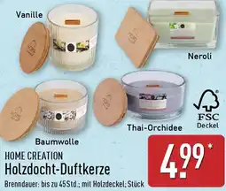 Aldi Nord HOME CREATION Holzdocht-Duftkerze Angebot