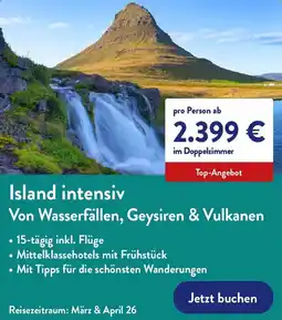 Aldi Nord Island intensiv Von Wasserfällen, Geysiren & Vulkanen Angebot
