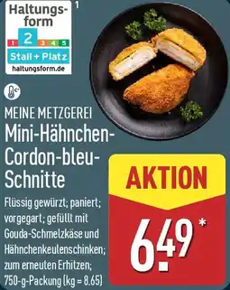 Aldi Nord MEINE METZGEREI Mini-Hähnchen Cordon-bleu Schnitte Angebot