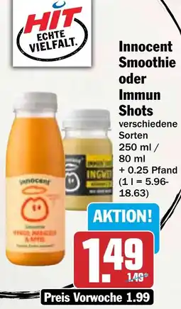 HIT Innocent Smoothie oder Immun Shots Angebot