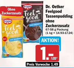 HIT Dr. Oetker Feelgood Tassenpudding ohne Zuckerzusatz Angebot