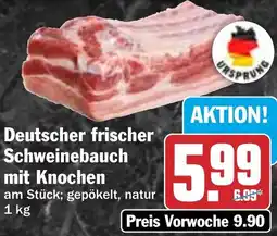 HIT Deutscher frischer Schweinebauch mit Knochen Angebot