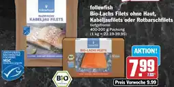 HIT followfish Bio-Lachs Filets ohne Haut, Kabeljaufilets oder Rotbarschfilets Angebot