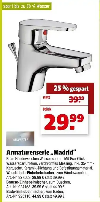 Hagebau Wellwater Armaturenserie Madrid Angebot