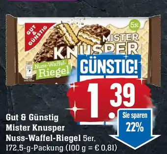 Edeka Gut & Günstig Mister Knusper Nuss Waffel Riegel Angebot