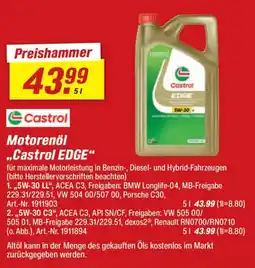 toom Baumarkt Castrol Motorenöl ..Castrol EDGE" Angebot