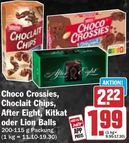HIT Choco Crossies, Choclait Chips, After Eight, Kitkat oder Lion Balls Angebot
