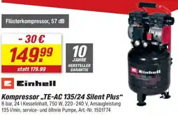 toom Baumarkt Einhell Kompressor „TE-AC 135/24 Silent Plus" Angebot