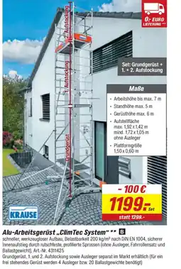 toom Baumarkt KRAUSE Alu-Arbeitsgerüst,,Clim Tec System" Angebot