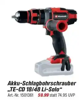 toom Baumarkt Einhell Akku-Schlagbohrschrauber „TE-CD 18/48 Li-Solo" Angebot