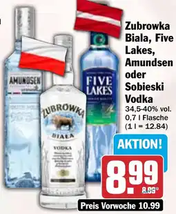 HIT Zubrowka Biala, Five Lakes, Amundsen oder Sobieski Vodka Angebot