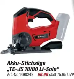 toom Baumarkt Einhell Akku-Stichsäge „TE-JS 18/80 Li-Solo" Angebot
