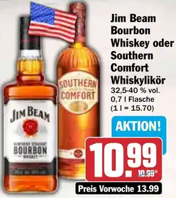 HIT Jim Beam Bourbon Whiskey oder Southern Comfort Whiskylikör Angebot