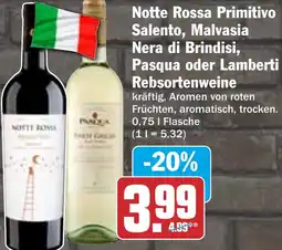HIT Notte Rossa Primitivo Salento, Malvasia Nera di Brindisi, Pasqua oder Lamberti Rebsortenweine Angebot