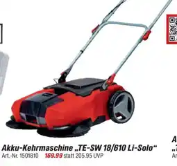 toom Baumarkt Einhell Akku-Kehrmaschine,,TE-SW 18/610 Li-Solo" Angebot