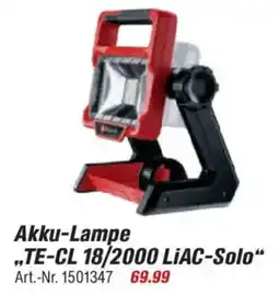toom Baumarkt Einhell Akku-Lampe „TE-CL 18/2000 LIAC-Solo" Angebot