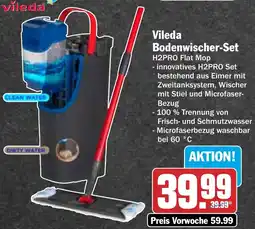 HIT Vileda Bodenwischer-Set H2PRO Flat Mop Angebot