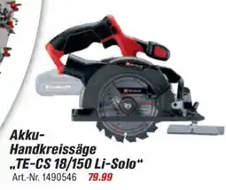 toom Baumarkt Einhell Akku- Handkreissäge ,,TE-CS 18/150 Li-Solo" Angebot