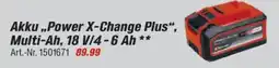 toom Baumarkt Einhell Akku,,Power X-Change Plus", Multi-Ah, 18 V/4-6 Ah Angebot
