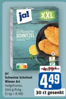 REWE Ja! schweine schnitzel wiener art Angebot