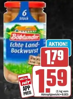 HIT Böklunder Echte Land-Bockwurst Angebot