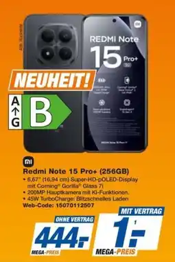 expert Techno Land Xiaomi Redmi Note 15 Pro+ (256GB) + ALLNET FLAT S MIT GB+ 20GB Angebot