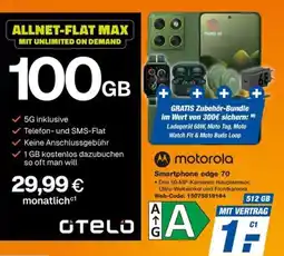 expert Techno Land motorola Smartphone edge 70 + ALLNET-FLAT MAX 100GB Angebot