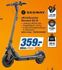 expert Techno Land SEGWAY eKickScooter Ninebot E3 D Angebot
