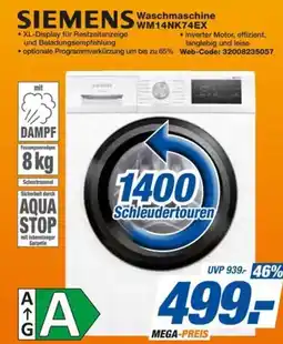 expert Techno Land SIEMENS Waschmaschine WM14NK74EX Angebot