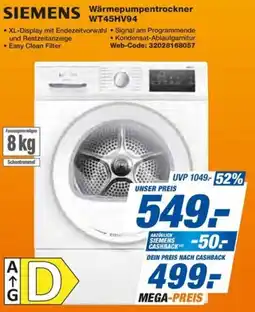 expert Techno Land SIEMENS Wärmepumpentrockner WT45HV94 Angebot