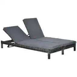 Netto Marken-Discount Outsunny Gartenliege Verzinktrahmen, PE Rattan, Schaumstoff, Polyester Angebot