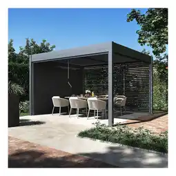Netto Marken-Discount Sichtschutzrollo für Pergola Pavillon mit Lamellen Dach Oasis anthrazit Angebot